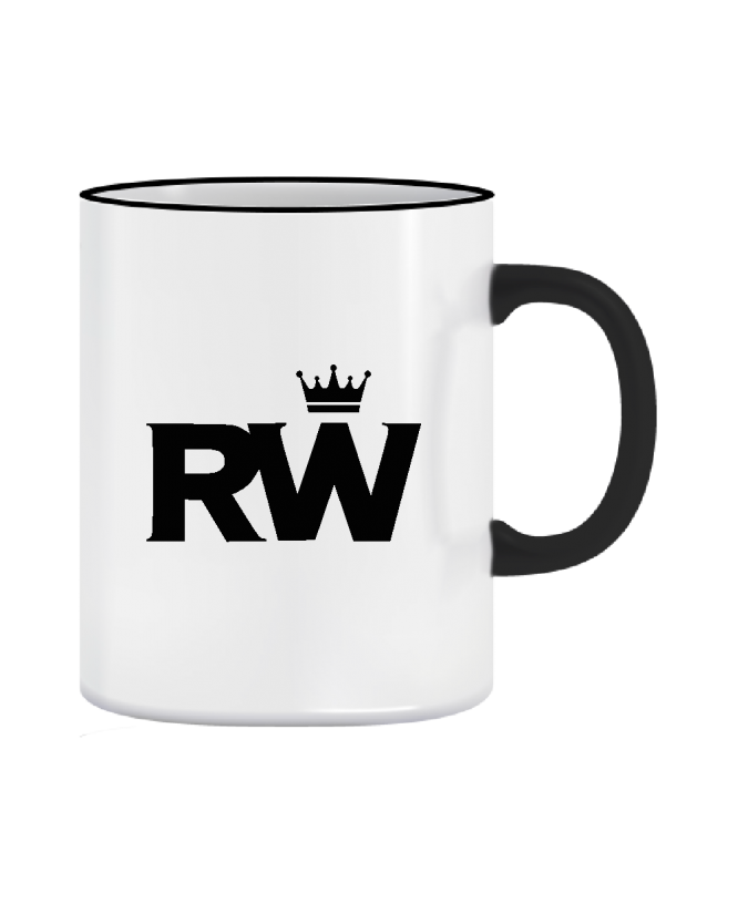 Puodelis Robbie Williams logo Puodelis Robbie Williams logo